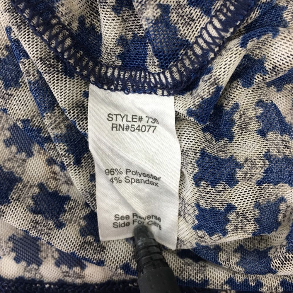 CAbi Womens Size S Blue White Checkered Button Down Shirt Hi Low Stretch Top - Picture 7 of 9